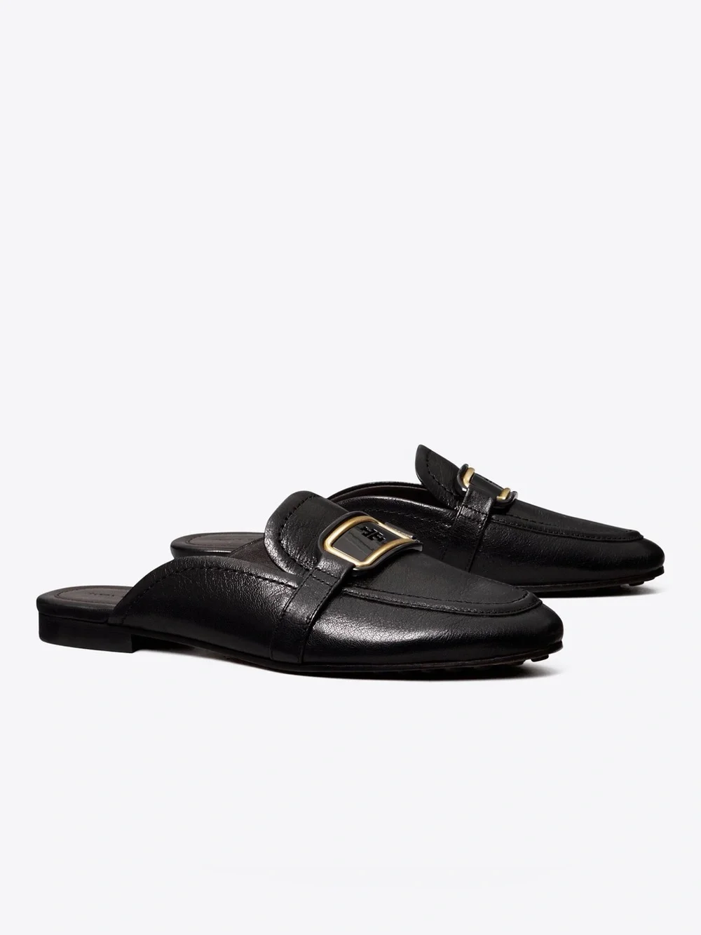 Tory Burch Georgia Backless Mule Loafer Black Leather Size 9